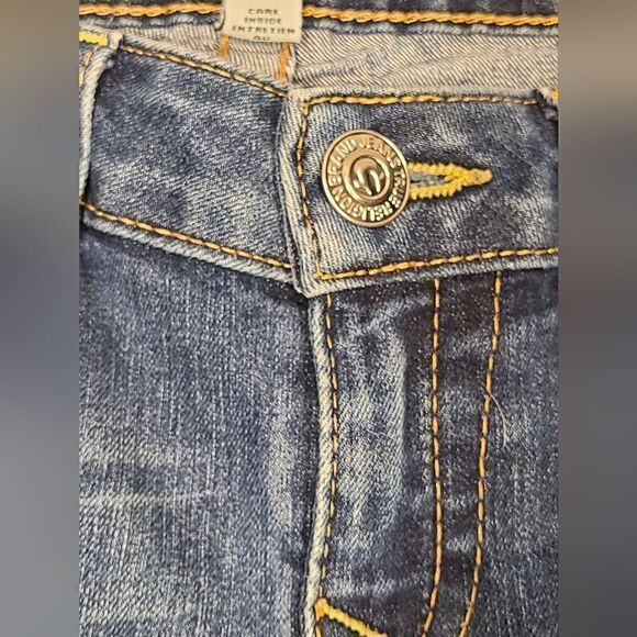True Religion Low-Rise Boot Cut Medium Wash Distressed Jeans | 28 - Picture 6 of 15
